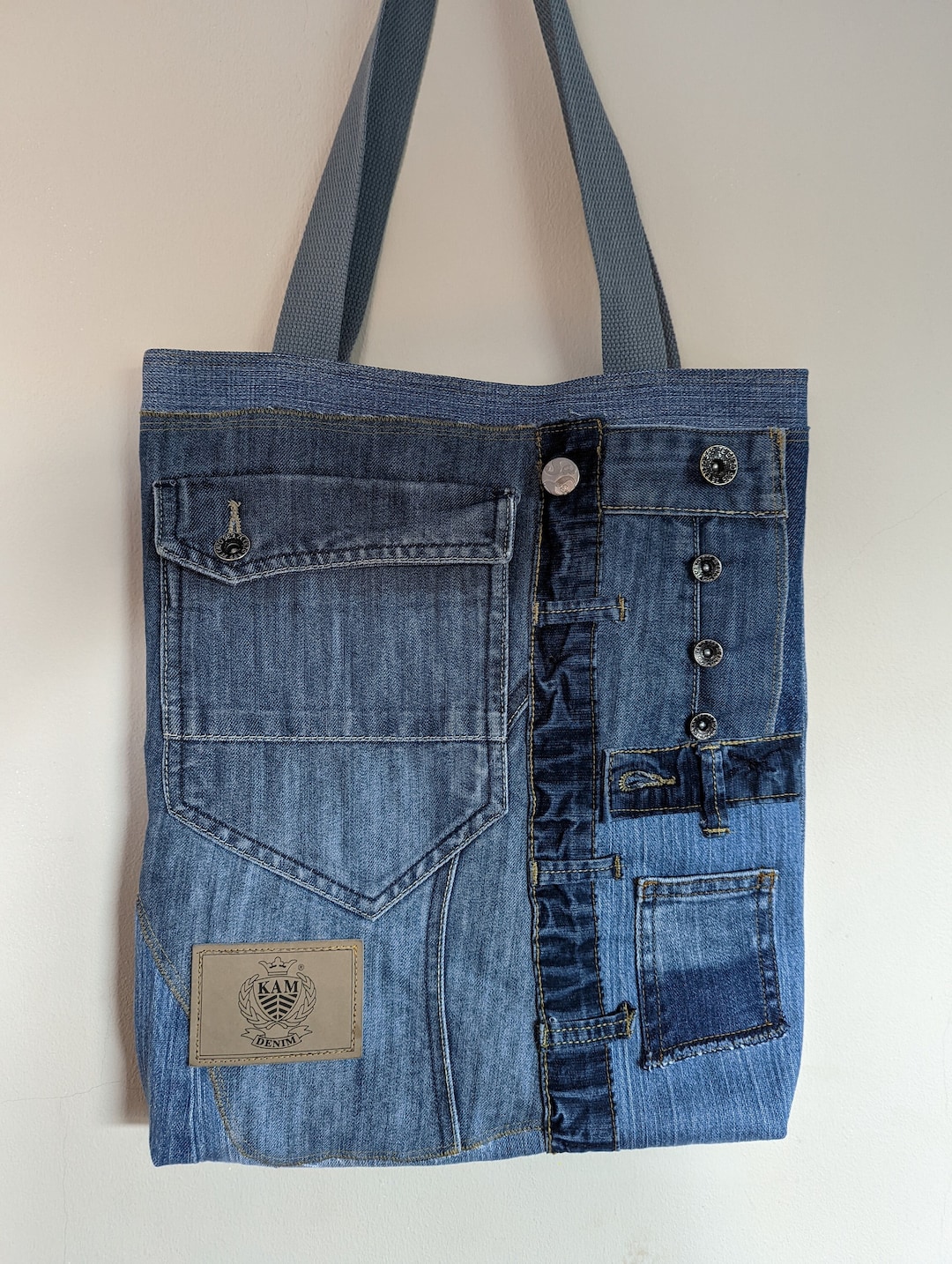 Upcycled Denim Shopping Bag. Made From Recycled Jeans. Ideal Gift for