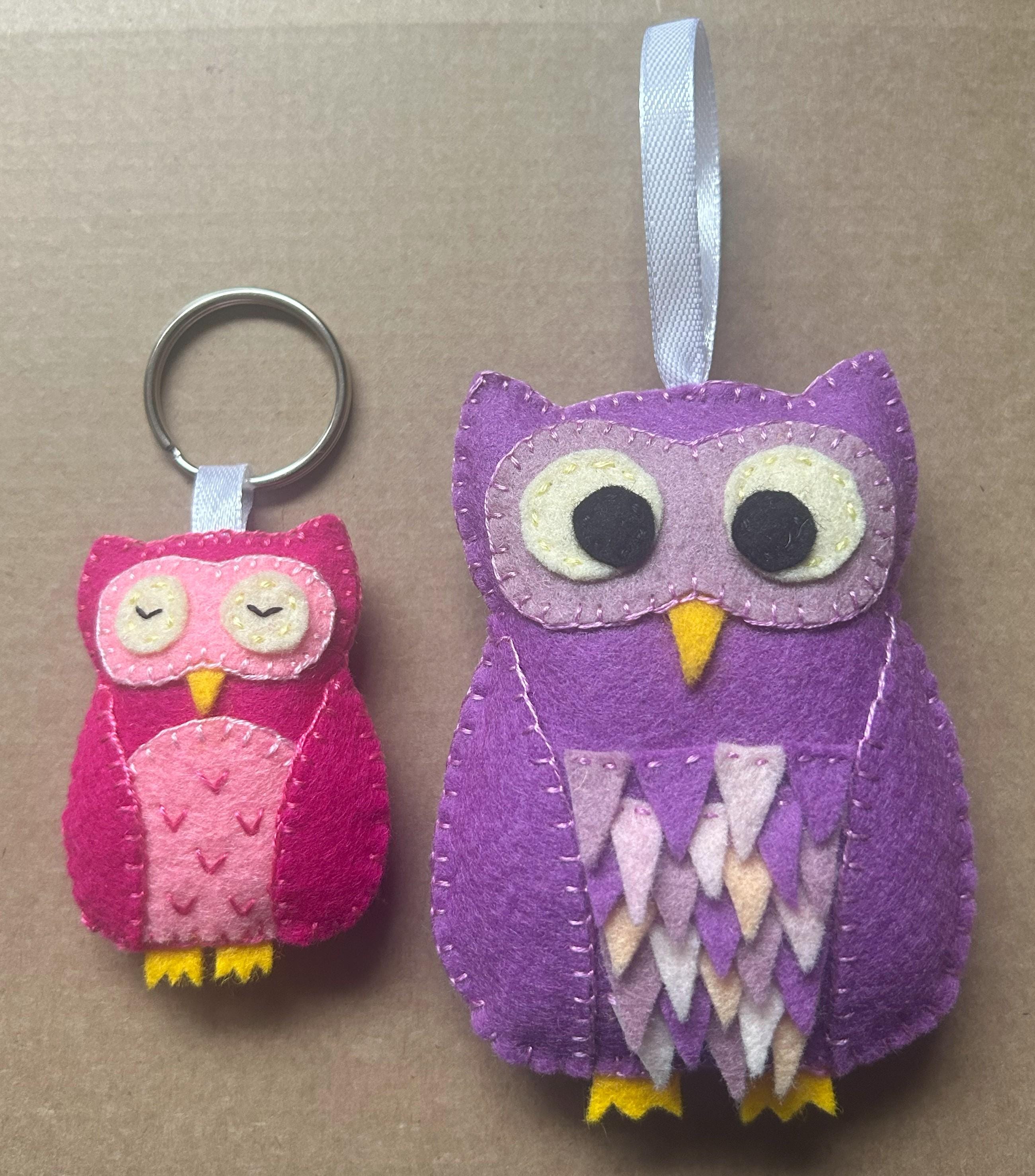 キット - フェルトのフクロウのキーホルダー2個を自分で作ろう