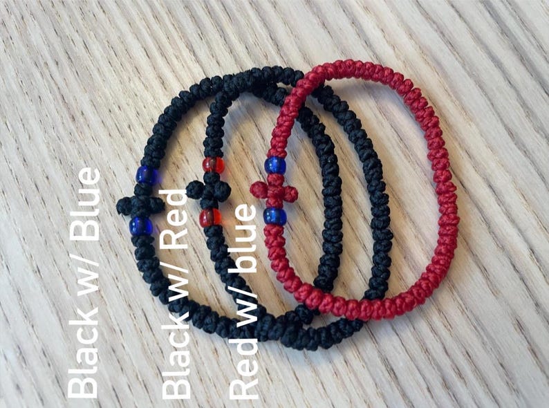 Komboskini / Chotki Orthodox Prayer Rope Bracelets 55 knot | 100 knot ropes - 20+ colors image 10