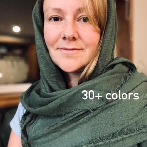 30+ Colors | Orthodox Head Covering | Soft Gauze Scarf: Lightweight Crinkle Shawl