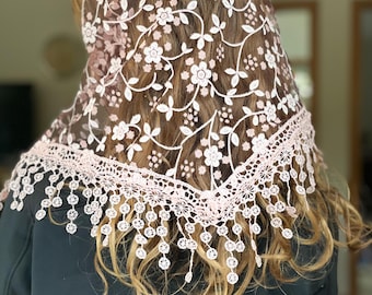 10+ Colors | Orthodox Head Covering | Soft Lace Summer Scarf: Lightweight Veil Shawl