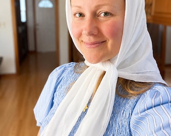 10+ Colors | Orthodox Head Covering | Super Soft Chiffon Organza Summer Scarf: Lightweight Veil Shawl