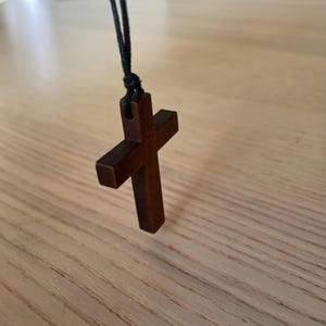 Simple Wood Cross Necklace image 3