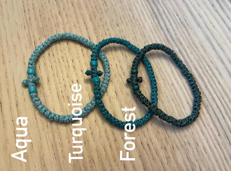 Komboskini / Chotki Orthodox Prayer Rope Bracelets 55 knot | 100 knot ropes - 20+ colors image 9