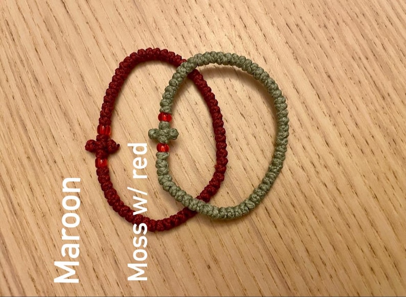 Komboskini / Chotki Orthodox Prayer Rope Bracelets 55 knot | 100 knot ropes - 20+ colors image 11