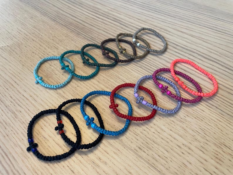 Komboskini / Chotki Orthodox Prayer Rope Bracelets 55 knot | 100 knot ropes - 20+ colors image 1