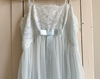 Pale blue nightgown Lingerie lace vintage