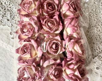 paper flowers set pink and cream