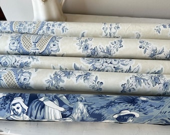 Lot of wallpaper toile vintage 2 different wallpapers set of 5 cuts