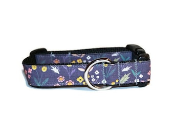 Flower Garden on Purple dog collar,flower dog collar,purple dog collar,dog collar,handmade dog collar,spring dog collar,girl dog collar,dogs