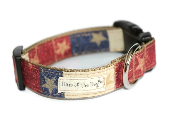 Patriotic DoG Collar,4th of July dog collar,red,white,blue dog collar,star dog collar,handmade dog collar,dog collar,fun dog collar