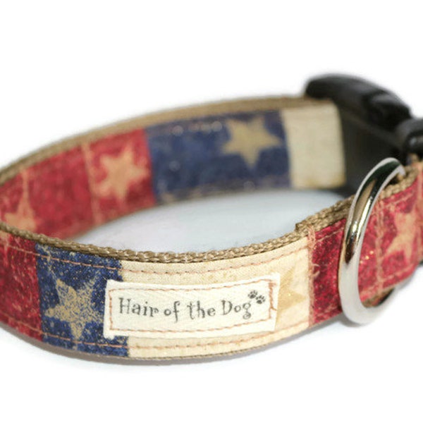 Patriotic DoG Collar,4th of July dog collar,red,white,blue dog collar,star dog collar,handmade dog collar,dog collar,fun dog collar