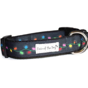 Christmas Lights DoG Collar,ribbon dog collar,colorful dog collar,Christmas dog collar,fun dog collar,cute dog collar,colorful dog collar