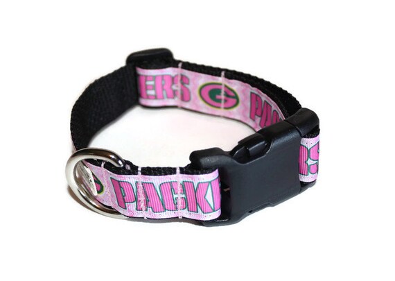 Green Bay Packers Pink Inspired Dog Collar dog Collar pink Dog