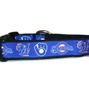 Milwaukee Brewers inspired DoG Collar,MLB dog collar,Brewers dog collar,Blue dog collar,Milwaukee Brewers,handmade dog collar,fun dog collar image 4