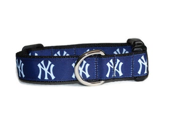 New York Yankees inspired Dog Collar,dog collar,MLB dog collar,baseball, New York Yankees,fun dog collar,soft dog collar,blue dog collar