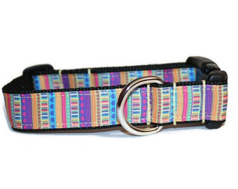 Stripes and Hearts dog collar,dog collar,striped dog collar,colorful dog collar,boy dog collar,girl dog collar,ribbon dog collar,dog couture