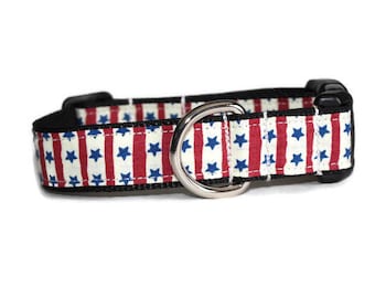 America Stripe DoG Collar,dog collar,patriotic dog ocllar,July 4th,stars and stripes.boy dog collar,girl dog collar,hairofthedogcollars
