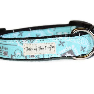 Teal Blue Bandana DoG Collar,dog collar,teal dog collar,paisley dog collar,handmade dog collar,fun dog collar,cute dog collar,soft dogcollar