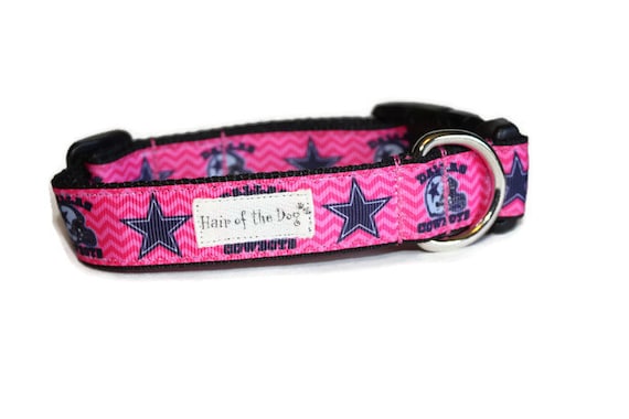 pink dallas cowboys dog collar