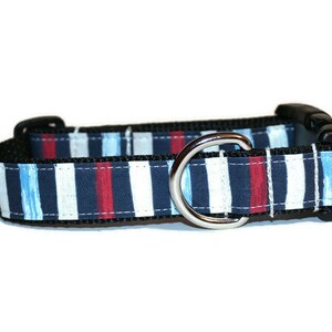 Coastal Stripe dog collar,dog collar, nautical dog collar,striped dog collar,boy dog collar,girl dog collar,handmade dog collar,dog couture