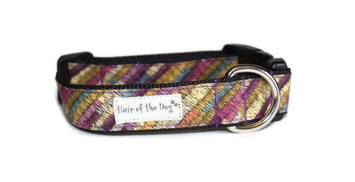 Plum Striped Dog Collar, Purple Dog Collar, Handmade Collar, Fun Collar, Cute Collar, Boy Collar, Girl Collar, Dog Collar