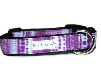 Purple Tie Dye DoG Collar,dog collar,handmade dog collar,purple dog collar,fun dog collar,striped dog collar,fun dog collar,soft dog collar
