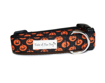 Pumpkin Head DoG Collar,Halloween dog collar,pumpkin dog collar,black dog collar,fun dog collar,cute dog collar,dog collar,boy dog collar