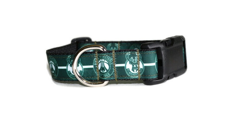 Milwaukee Bucks Inspired dog collar,basketball dog collar,handmade dog collar, Milwaukee Bucks, boy dog collar,girl dog collar image 2