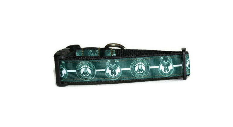 Milwaukee Bucks Inspired dog collar,basketball dog collar,handmade dog collar, Milwaukee Bucks, boy dog collar,girl dog collar image 4