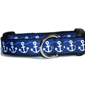 Anchors Away dog collar,nautical dog collar,dog collar,blue dog collar,fun dog collar,summer dog collar,anchor dog collar,beach dog collar