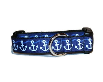 Anchors Away dog collar,nautical dog collar,dog collar,blue dog collar,fun dog collar,summer dog collar,anchor dog collar,beach dog collar