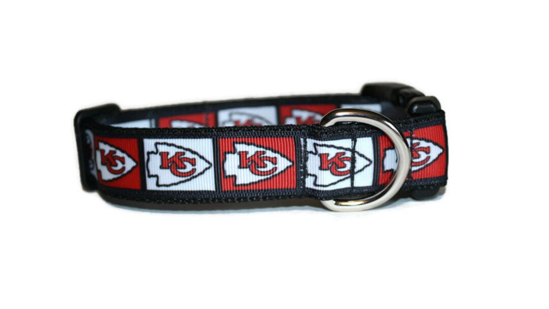 Kansas City Inspired Dog Collarkc Football Dog Collarfun Dog Etsy