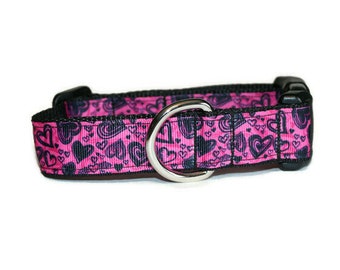Heart-O-Rama DoG Collar,Valentine dog collar,heart dog collar,dog collar,pink dog collar,cute dog collar,fun dog collar,valentines day