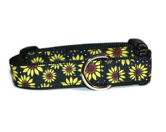 Sunny Sunflower dog collar,dog collar,handmade dog collar,sunflowers,sunflower dog collar,girl dog collar,summer dog collar,colorful collar