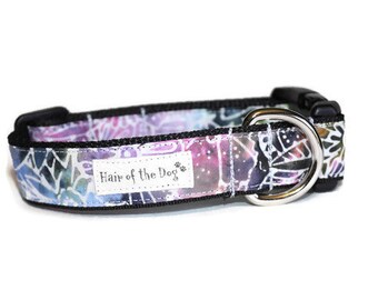Pastel Batik Leaves DoG Collar,dog collar,boy dog collar,girl dog collar,cute dog collar,fun dog collar,hairofthedogcollars,colorful collar