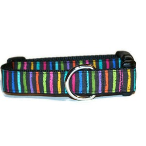 Chalkboard Stripe dog collar,dog collar,boy dog collar,stripe dog collar,girl dog collar,colorful dog collar,summer dog collar,soft collar