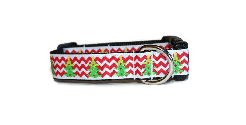 Chevron Christmas Tree Dog Collar, Christmas Dog Collar, Holiday Collar, Christmas, Tree, Fun Holiday Collar, Cute Collar