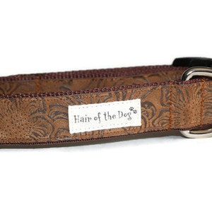 Leather Tooled Fabric DoG Collar,handmade dog collar,leather look dog collar,dog collar,fun dog collar,boy dog collar,girl dog collar