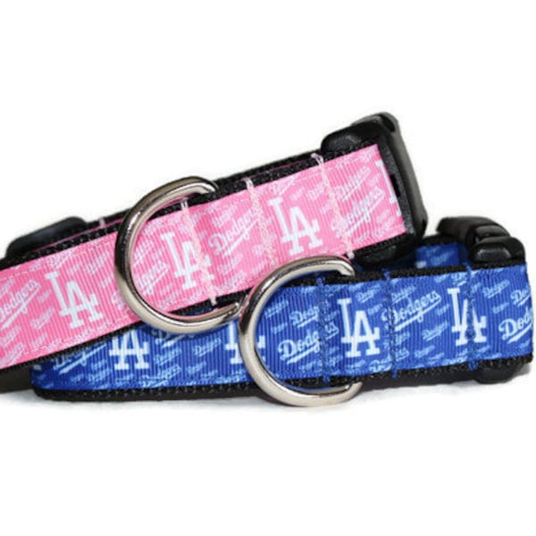 LA Dodgers inspired DoG Collar,pink dodgers dog collar,boy dodger collar,girl dodger collar,pink dog collar,blue dog collar,LA Dodgers