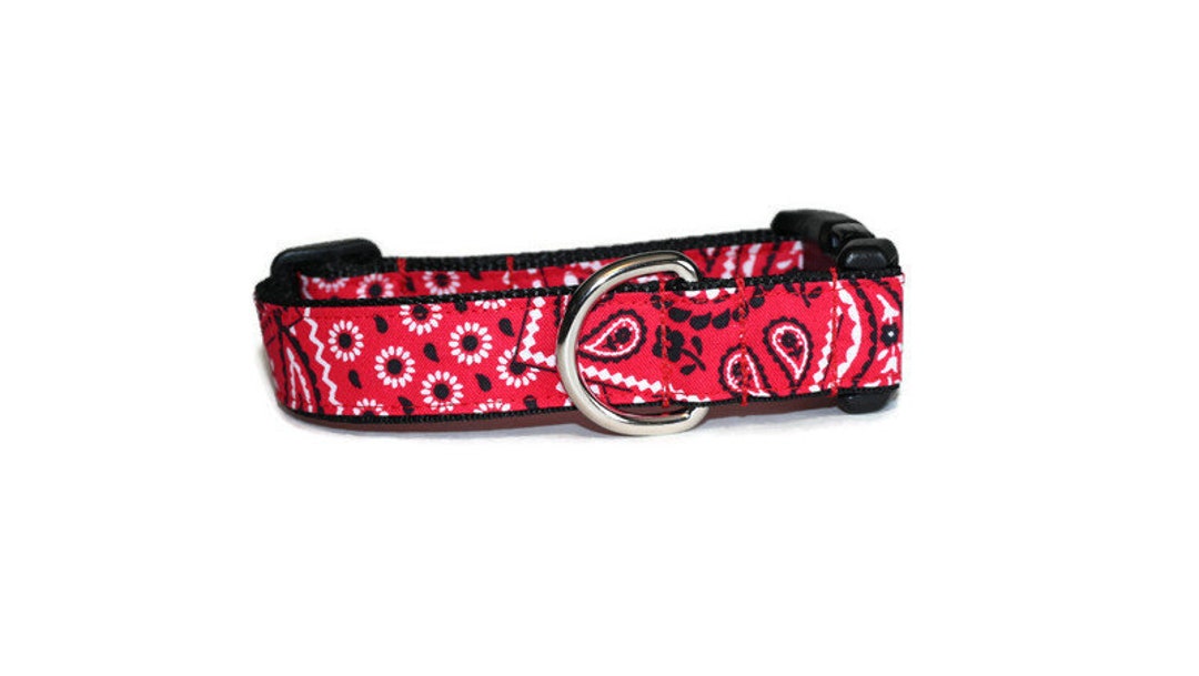 Red Bandana Dog Collarred Dog Collarpaisley Dog Collarboy Etsy