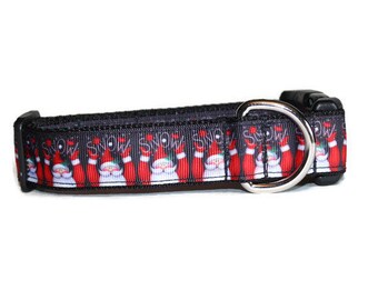 Snow Santa Dog Collar,Christmas dog collar,winter dog collar,Santa dog collar,holiday dog collar,cute dog collar,fun Christmas dog collar