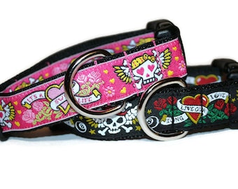 Hair of the DoG Tattoo Collection,fun dog collar,cute dog collar,tattoo dog collar,dog collar,girl dog collar,boy dog collar,skull dogcollar
