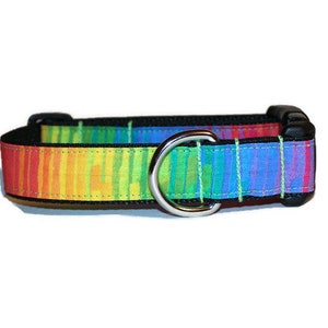 Crayon Stripe dog collar,fun dog collar,colorful dog collar,boy dog collar,girl dog collar,striped dog collar,cute dog collar,dog collar