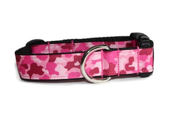 Pink Camo Dog Collar,camouflage dog collar,pink dog collar,girl dog collar,fun dog collar,hunting dog collar,hairofthedogcollars,dog collar