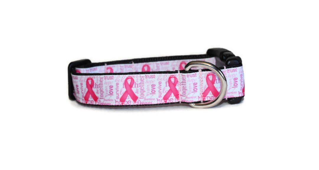 Pink Ribbon Dog Collar,breast Cancer Awareness,pink Dog Collar,dog ...
