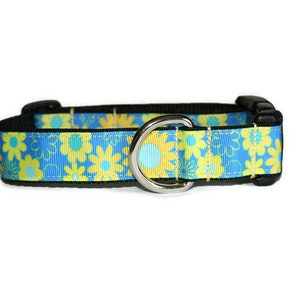 Sunshine Daisy Dog Collar,dog collar,flower dog collar,daisy dog collar,girl dog collar,handmade dog collar,yellow daisy dog collar