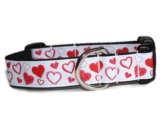 Construction Hearts dog collar,Valentine dog collar,dog collar,heart dog collar,red dog collar,boy dog collar,girl dog collar,Valentine Day