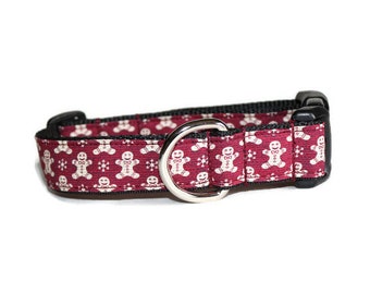 Christmas Cookie dog collar.Christmas dog collar,red dog collar,handmade dog collar,holiday dog collar,winter dog collar,dog collar