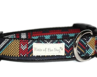 Colorful Woven Look Design DoG Collar,handmade dog collar,striped dog collar,colorful dog collar,dog collar,cute dog collar,fun dog collar